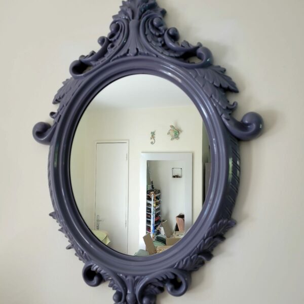 Miroir Baroque Gris Violet - 54 x 74 cm