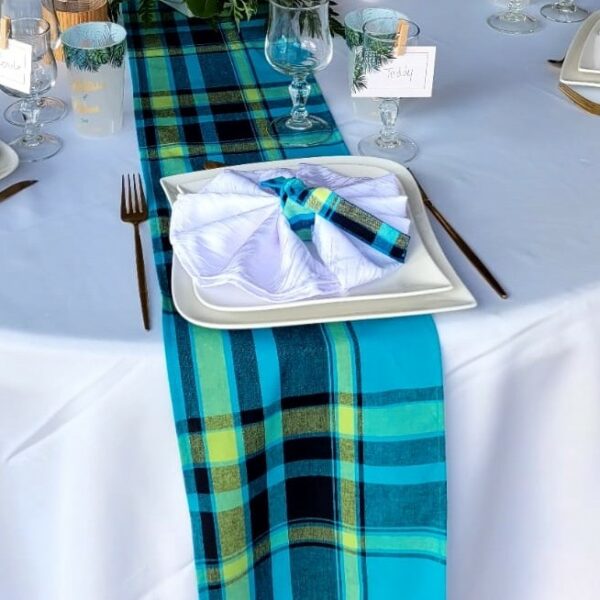 Chemin de Table Madras Bleu