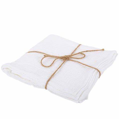 Serviette de Table Blanche en Gaze de Coton