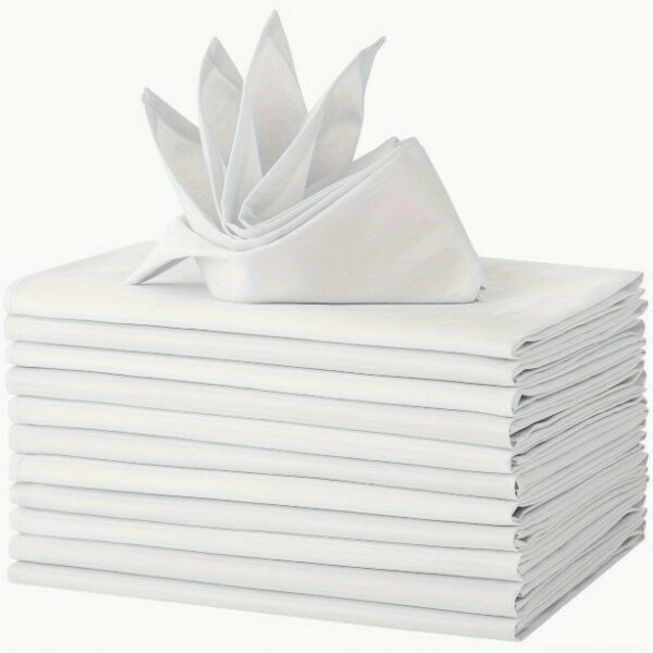 Serviette de Table Blanche – 100 % Coton – 46 x 46 cm