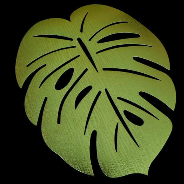 set de table "feuille de monstera" doré