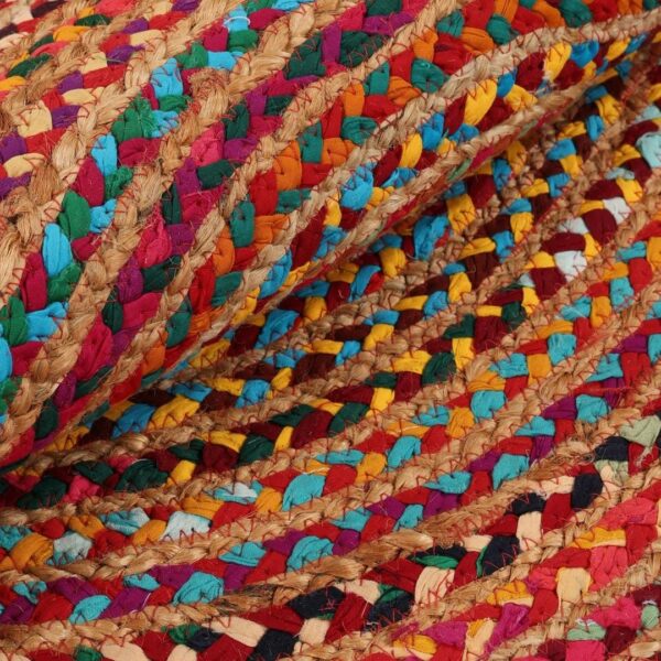 tapis rond jonc et tissus diamètre 100 cm
