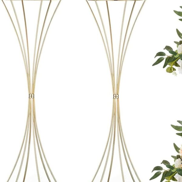 colonne métalique forme diabolo doré H 60