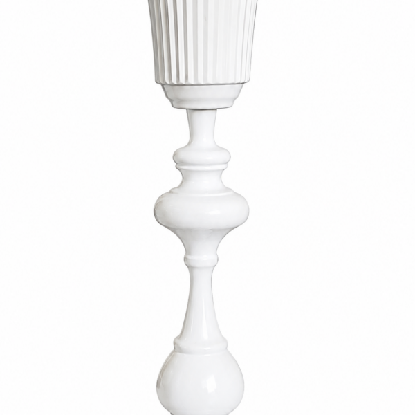 Vase Impérial sur Pied Blanc – H 40 cm