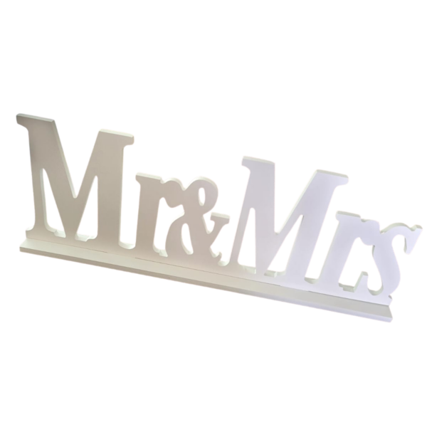 Mr & Mrs en Bois Blanc – 40 x 15 cm