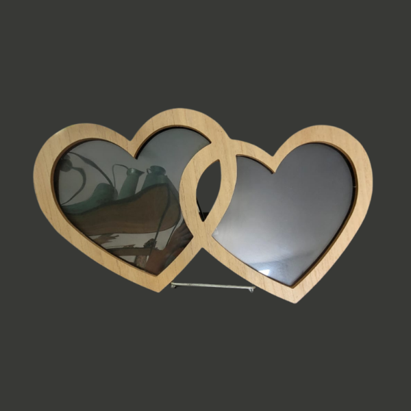 Livre d'Or Double Cœur en Bois – 60 x 36 cm
