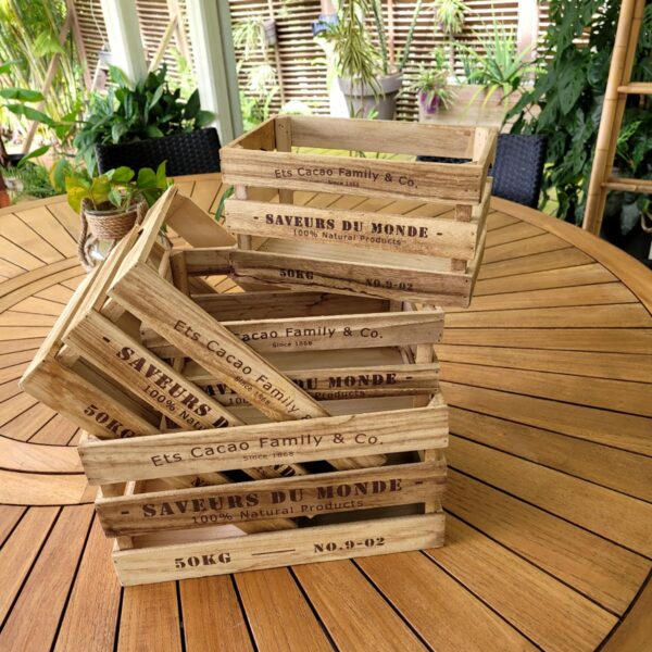 Lot de 4 Cagettes en Bois