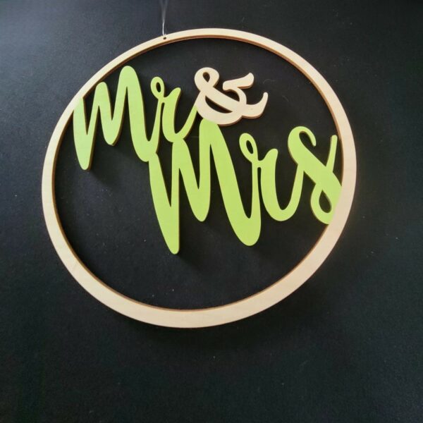 Mr & Mrs en Bois Rond – Diamètre 30 cm